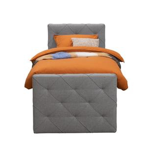Leen Bakker Boxspring met voetbord Sonderborg - lichtgrijs - 90x200 cm - slanke poot