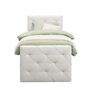 Leen Bakker Boxspring met voetbord Sonderborg - ecru - 90x200 cm - slanke poot