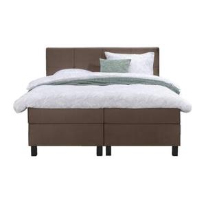 Leen Bakker Boxspring Billund - bruin - 160x200 cm - vierkante poot
