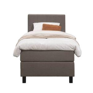 Leen Bakker Boxspring Billund - donkerbruin - 90x200 cm - vierkante poot