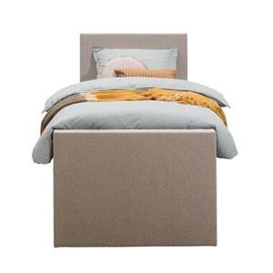 Leen Bakker Boxspring met voetbord Arendal - beige - 90x200 cm - slanke poot