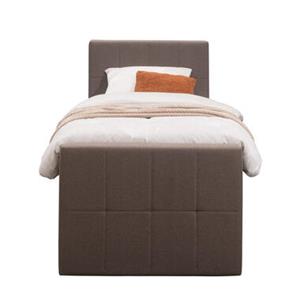 Leen Bakker Boxspring met voetbord Billund - donkerbruin - 90x200 cm - slanke poot