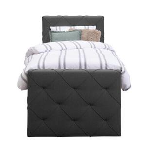 Leen Bakker Boxspring met voetbord Sonderborg - antraciet - 90x200 cm - ronde poot