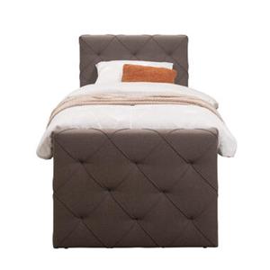 Leen Bakker Boxspring met voetbord Sonderborg - donkerbruin - 90x200 cm - slanke poot