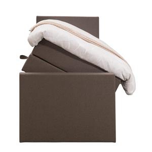 Leen Bakker Boxspring met opbergruimte en voetbord Arendal - donkerbruin - 90x200cm