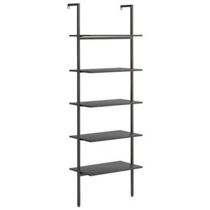 VidaXL Ladderrek met 5 schappen 64x35x185 cm zwart