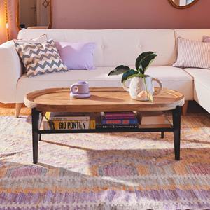 Tom Tailor Ovale Salontafel Deke Mangohout en metaal, 120 x 50cm - Bruin