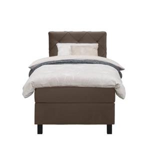 Leen Bakker Boxspring Sonderborg - bruin - 90x200 cm - vierkante poot