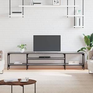 VidaXL Tv-meubel 201x35x45 cm bewerkt hout en ijzer grijs sonoma eiken