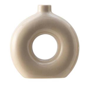 Leen Bakker Vaas Linea - Naturel - 23x22x7 cm