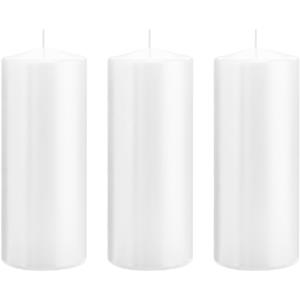 Trend Candles 3x Kaarsen wit 8 x 20 cm 119 branduren sfeerkaarsen -