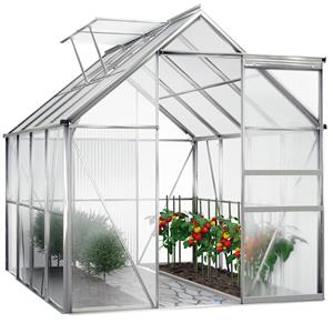 Gardebruk - Aluminium Gewächshaus 4,75m² 250x190cm inkl. 2 Dachfenster Treibhaus Garten Frühbeet Pflanzenhaus Aufzucht 7,63m³