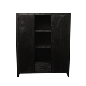 Starfurn Boekenkast Boaz Black | 2 deuren 1 lade|STF-832