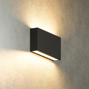 HOFTRONIC™ Dimbare LED Wandlamp Otis M - 10 Watt - 2700K warm wit - Up & Down light - IP54 voor binnen en buiten - Zwart