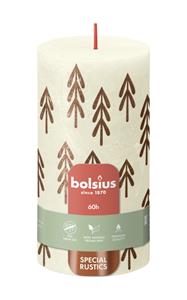 Bolsius Rustiek Printed Stompkaars 130/68 Soft Pearl