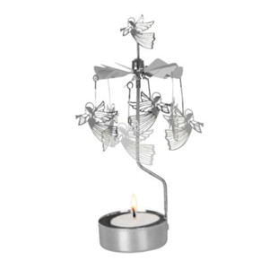 Pluto Rotary candleholder flying angel silver
