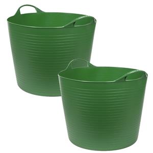 Benson 4x stuks flexibele kuip emmer/wasmand rond groen 45 liter -