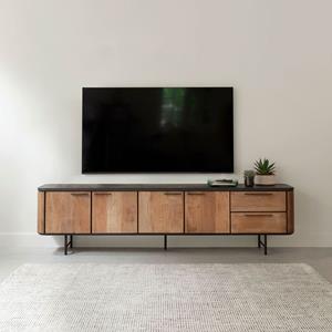 DTP Home TV-meubel Soho Teakhout en mortex, 230cm - Bruin