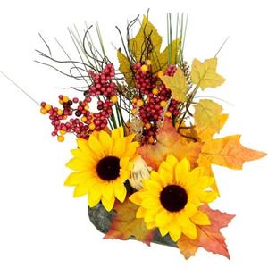I.GE.A. Kunstbloem Gesteck aus Sonnenblumen auf Stein (1 stuk)