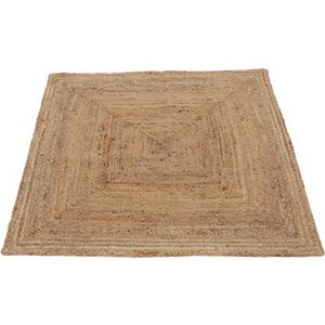 Carpetfine Vloerkleed Nele jute-vloerkleed natuurmateriaal gevlochten tweezijdig te gebruiken kleed van 100% jute, vierkant en als loper