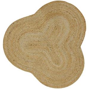 carpetfine Teppich "Alia Juteteppich", wolkenförmig, handgewebt aus Jute, Naturteppich, Sonderform blau, Boho Style, uni