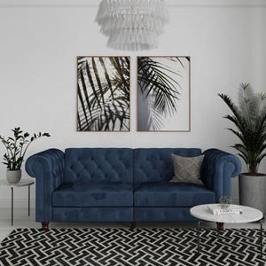 Dorel Home 3-zitsbank Felix, slaapbank 236 cm(ligoppervlak 108 x 190 cm), rugleuning 3-voudig verstelbaar, velours, kunstleer, luxe vintage microvezel