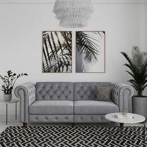 Dorel Home 3-zitsbank Felix, slaapbank 236 cm(ligoppervlak 108 x 190 cm), rugleuning 3-voudig verstelbaar, velours, kunstleer, luxe vintage microvezel