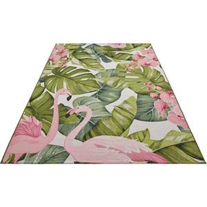 HANSE Home Outdoorteppich "Tropical Flamingo", rechteckig, strapazierfähig, robust, pflegeleicht, fußbodenheizungsgeeignet