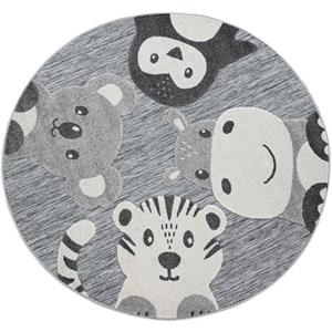Paco Home Vloerkleed voor de kinderkamer Tweet 461 Platweefsel met reliëfeffect, motief dieren, geschikt voor buiten