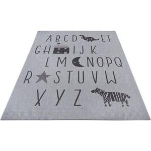 Lüttenhütt Vloerkleed voor de kinderkamer Alfabet ABC-onderlegger, platweefsel, gemakkelijk te onderhouden vloerkleed