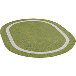 Gino Falcone Teppich "Benito", oval, Flachgewebe, Uni-Farben, mit Bordüre, In- und Outdoor geeignet