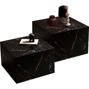 SalesFever Couchtisch, (Set, 2 St., 2er Set), in Marmoroptik