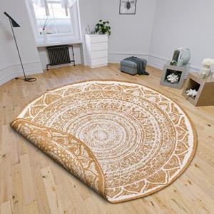 NORTHRUGS Vloerkleed Siruma Mandala, robuust, gemakkelijk in onderhoud, platweefsel, keerbaar