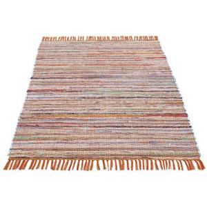 carpetfine Vloerkleed Kelim Chindi handgeweven, patchwork tapijt met franjes, ook verkrijgbaar in loperformaten