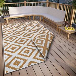 NORTHRUGS Vloerkleed Malta tweezijdig te gebruiken kleed In- en outdoor, geruit design, robuust, gemakkelijk in onderhoud, platweefsel