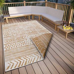 NORTHRUGS Teppich "BIRI Wendeteppich", rechteckig, In- und Outdoor geeignet, im Boho Stil, Flachgewebe