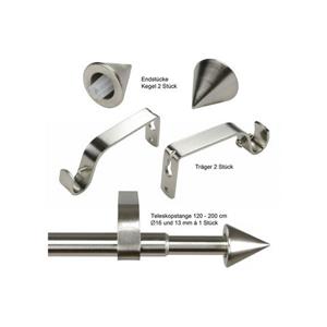 Liedeco Gardinenstange "Kegel Ã˜ 16/13 mm", 1 läufig-läufig, ausziehbar, edelstahlfarben