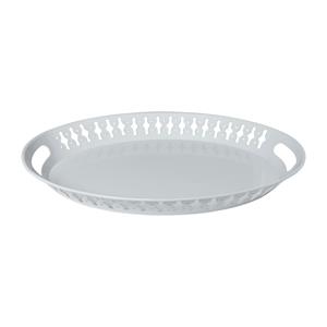 Xenos Dienblad metaal - wit - 42x33,5x4,5 cm
