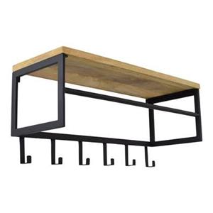 Loft42 Kapstok Ivory - Hout â Metaal â 6 haken en Roede - 80x36x30