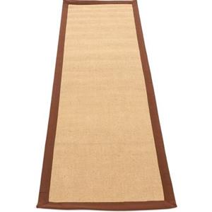 Carpetfine Loper Sisal met gekleurd randdessin, antislip achterzijde