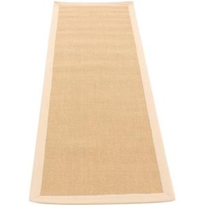 Carpetfine Loper Sisal met gekleurd randdessin, antislip achterzijde