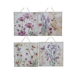 Schilderij Mdf- Met Afbeelding Van Bloemen- L0.9-W24-H24cm