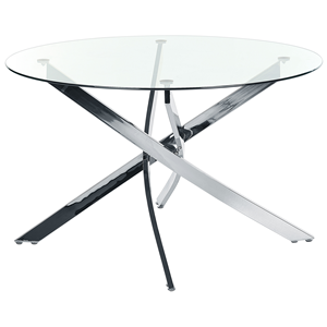 BELIANI Eettafel glas zilver ⌀ 120 cm MARAMO