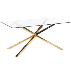 BELIANI Eettafel glas goud 160 x 90 cm CORA