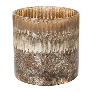 Xenos Waxinelichthouder met facet - metallic - ⌀10x10 cm