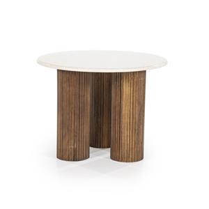 Eleonora Ronde Bijzettafel Xavi Marmer, 60cm - Bruin