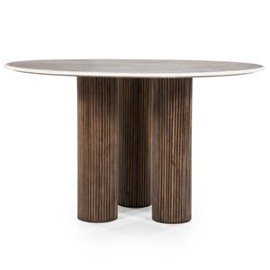 Eleonora Ronde Eettafel Xavi Marmer, 130cm - Bruin