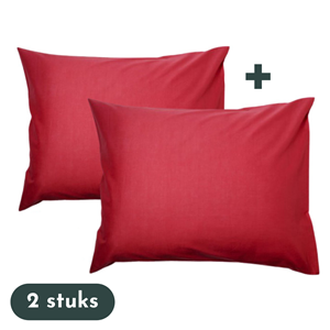 Zavelo Kussenslopen - Hotelkwaliteit - Set van 2 Stuks - Rood - 60x70cm - 100% Katoen - Hotelsluiting