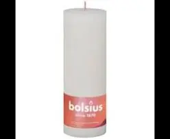 Bolsius Stmpk rstk shine d10h20cm cl.white