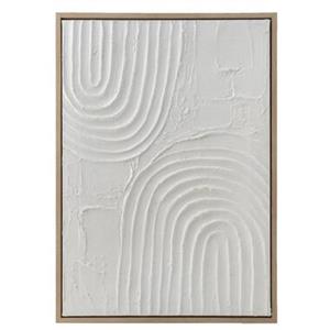 Leen Bakker Schilderij 3D Art Reset - Wit - MDF - 70x30 cm